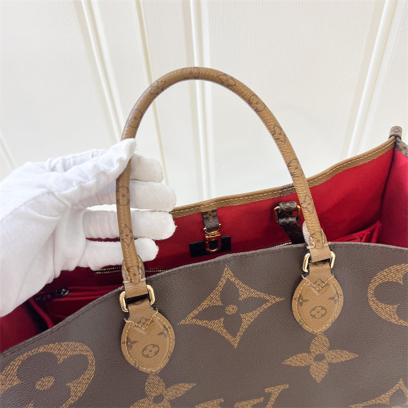 LV Onthego GM in Reverse Monogram Canvas GHW