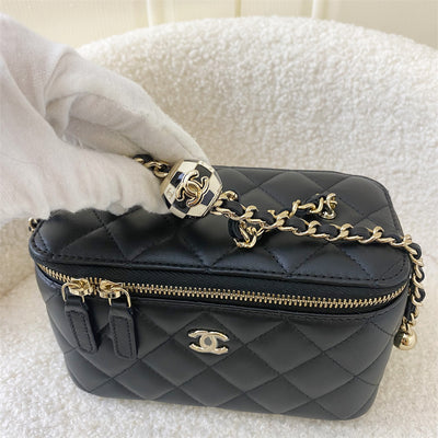 Chanel 23C Pearl Crush Small Vanity in Black Lambskin LGHW