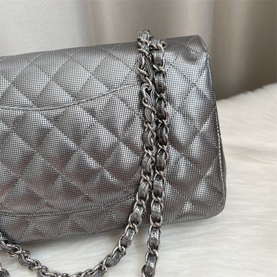 Chanel Medium Classic Flap CF in Metallic Silver Pixel Calf Leather SHW