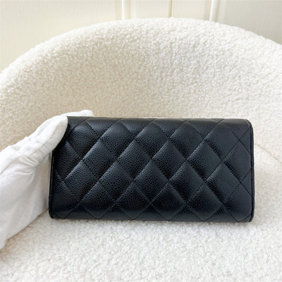 Chanel Classic Long Wallet in Black Caviar LGHW