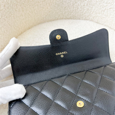 Chanel Classic Long Wallet in Black Caviar LGHW