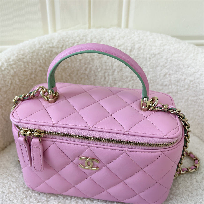 Chanel Top Handle Small Vanity in 23P Pink Lambskin LGHW