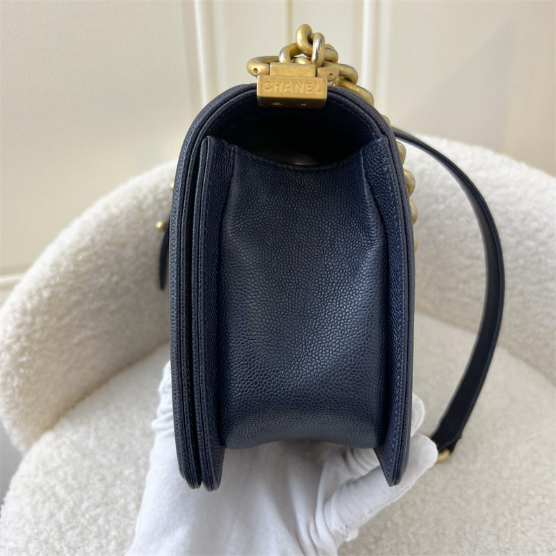 Chanel Medium 25cm Boy Flap in Navy Caviar AGHW