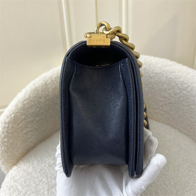 Chanel Medium 25cm Boy Flap in Navy Caviar AGHW