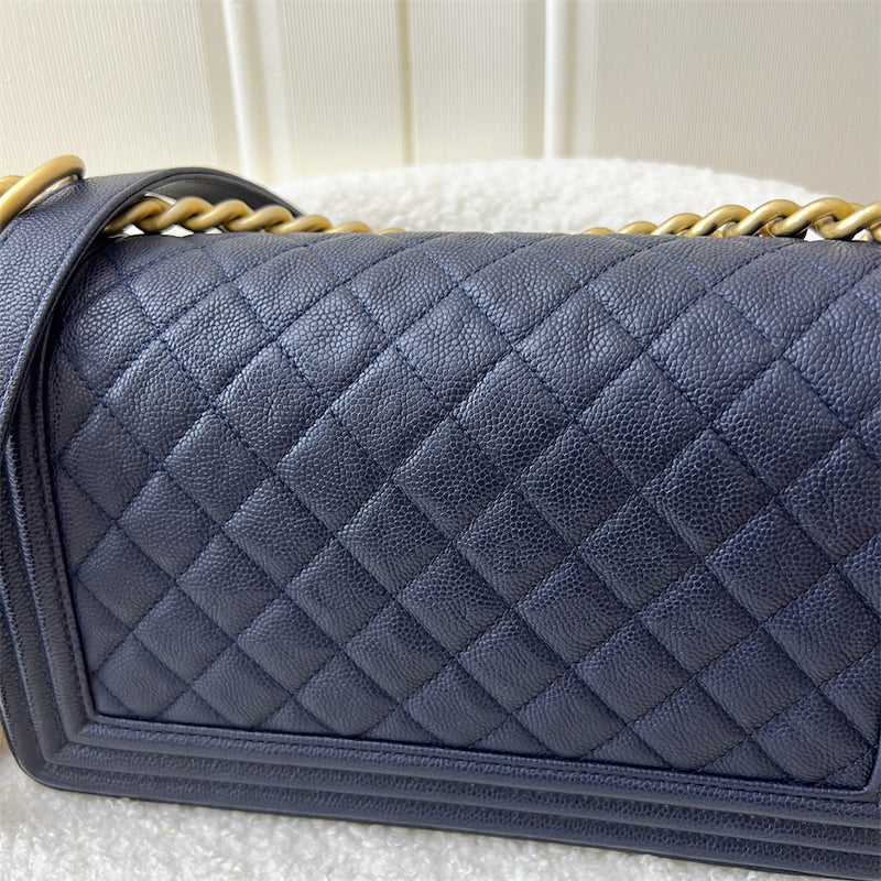 Chanel Medium 25cm Boy Flap in Navy Caviar AGHW