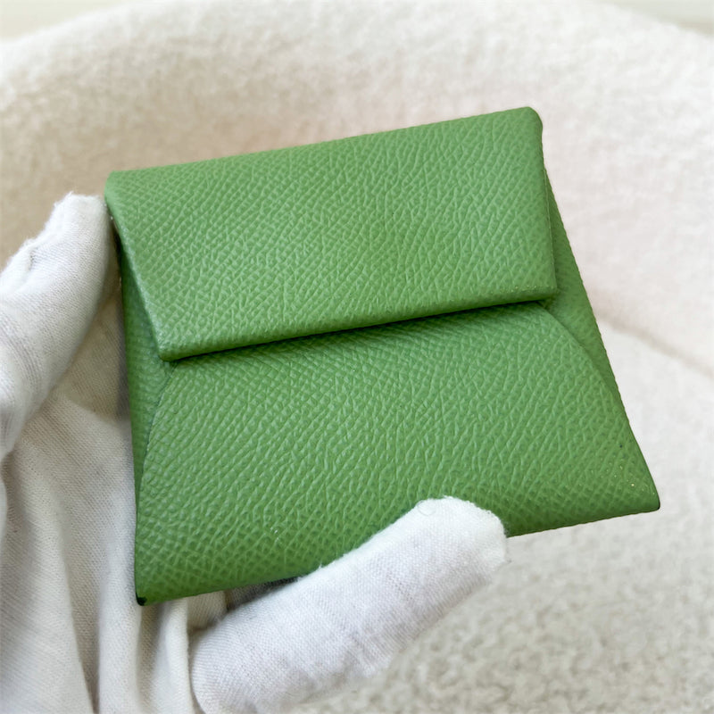 Hermes Bastia Change Purse Vert Criquet Epsom Leather new