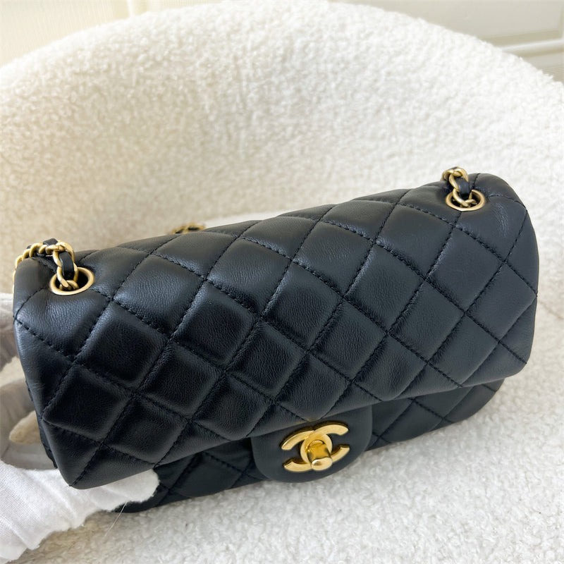 Chanel Pearl Crush Mini Rectangle Flap in Black Lambskin AGHW