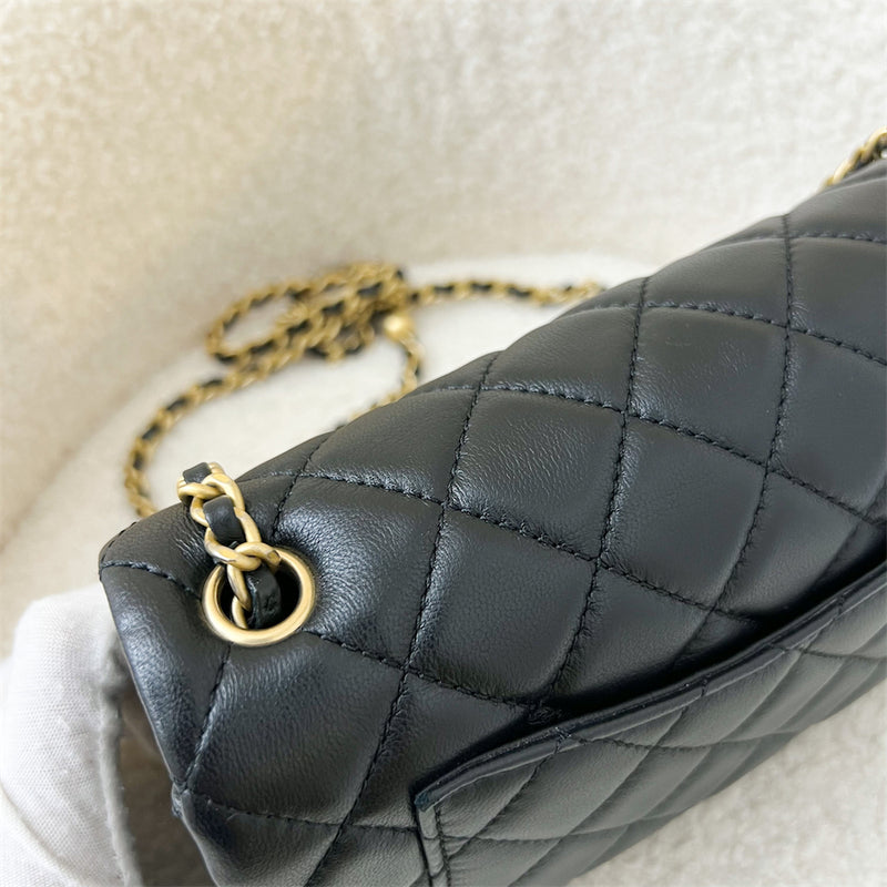 Chanel Pearl Crush Mini Rectangle Flap in Black Lambskin AGHW