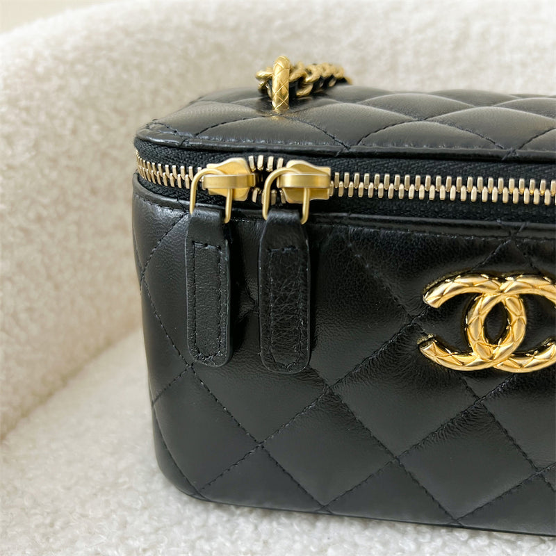 Chanel 23C Small Vanity in Black Lambskin AGHW