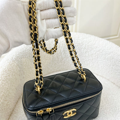 Chanel 23C Small Vanity in Black Lambskin AGHW