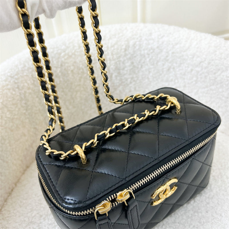 Chanel 23C Small Vanity in Black Lambskin AGHW