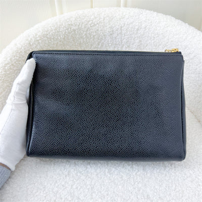 Chanel Vintage Pouch in Black Caviar GHW