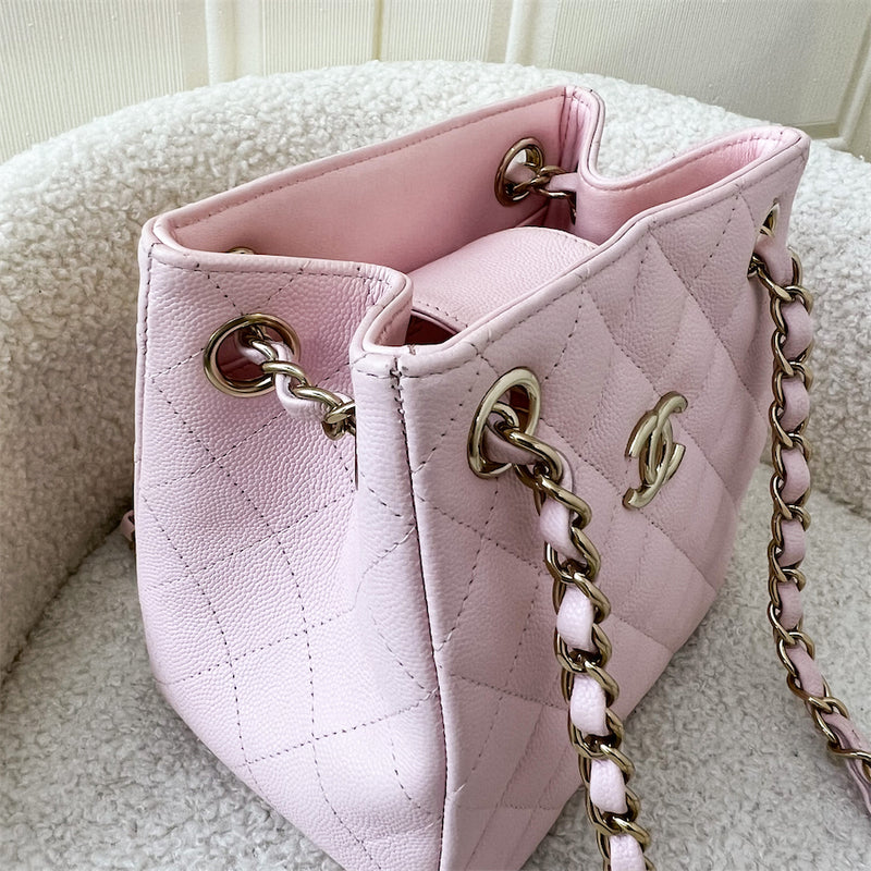 Chanel 22S Bucket Bag in Light Pink Caviar LGHW