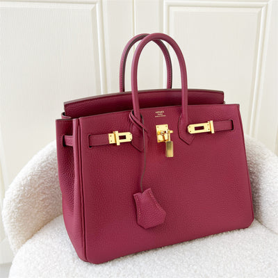 Hermes Birkin 25 in Rouge Grenat Togo Leather and GHW