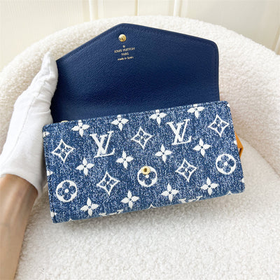 LV Sarah Wallet in Monogram Jacquard Denim Bleu