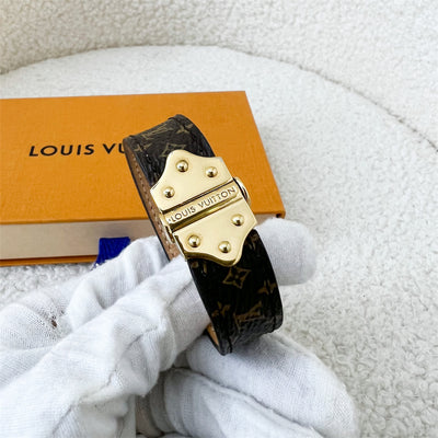 LV Nano Bracelet in Monogram Canvas GHW Size 17