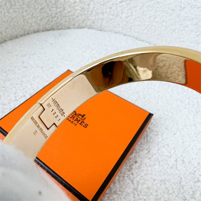 Hermes Clic H Bracelet in Marron Glace Enamel and RGHW