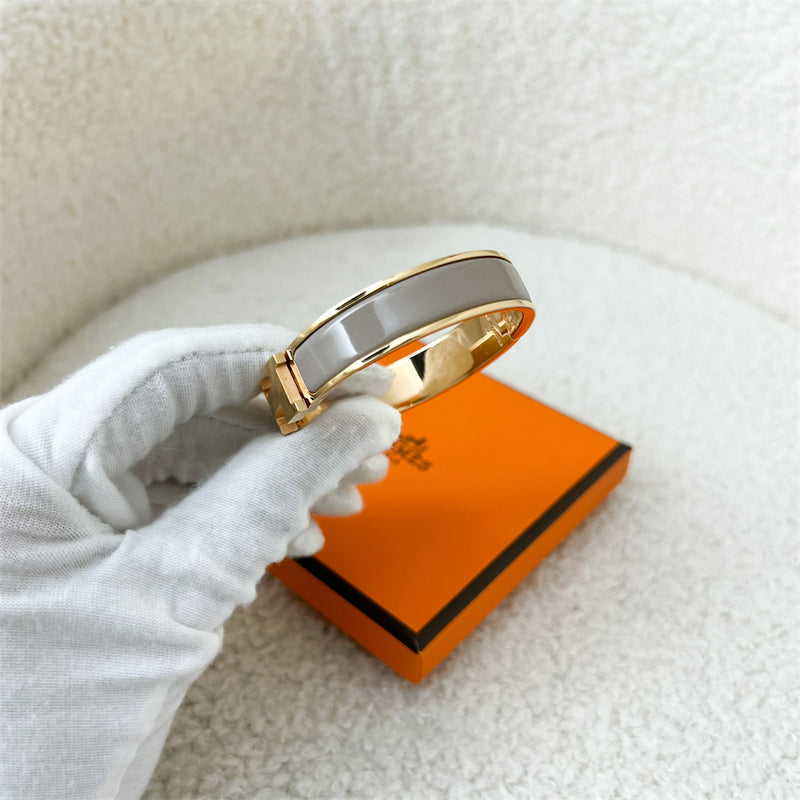 Hermes Clic H Bracelet in Marron Glace Enamel and RGHW
