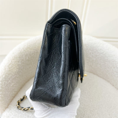 Chanel Vintage Medium Classic Flap CF in Black Caviar 24K GHW