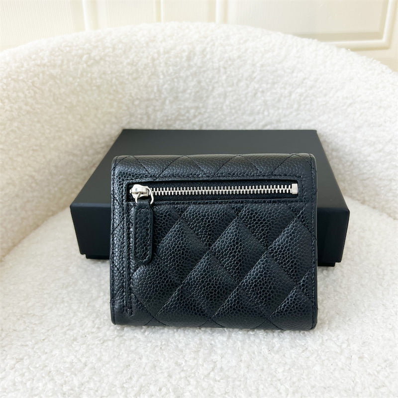 Chanel Classic Trifold Compact Wallet in Black Caviar LGHW – Brands Lover