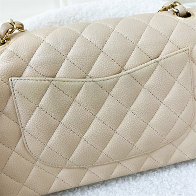 Chanel Medium Classic Flap CF in Beige Clair Caviar GHW