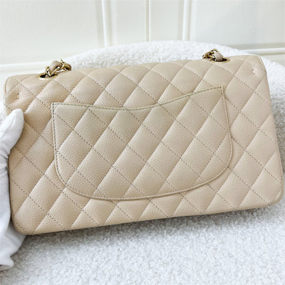 Chanel Medium Classic Flap CF in Beige Clair Caviar GHW