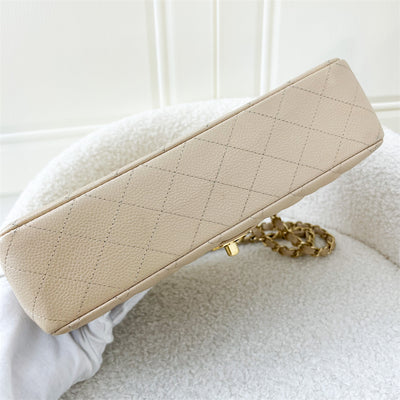 Chanel Medium Classic Flap CF in Beige Clair Caviar GHW