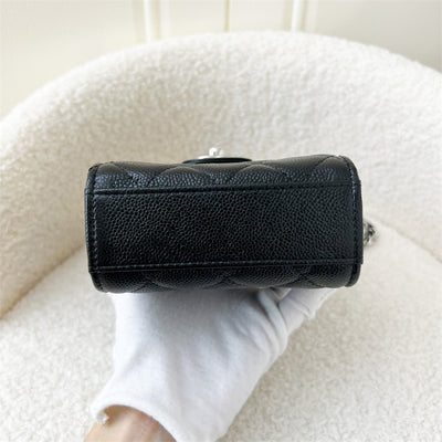 Chanel 20B Vertical Phone Clutch with Chain in Black Caviar SHW