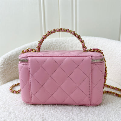 Chanel Small Vanity with Top Handle 22B Pink Lambskin AGHW