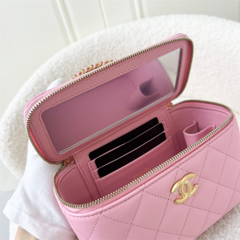 Chanel Small Vanity with Top Handle 22B Pink Lambskin AGHW