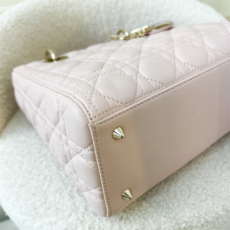 Dior Medium Lady Dior in Light Pink Lambskin LGHW