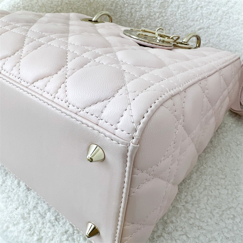 Dior Medium Lady Dior in Light Pink Lambskin LGHW