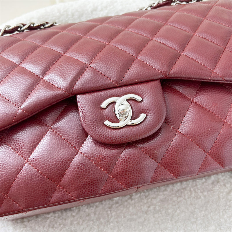 Chanel Jumbo CF Double Flap in Dark Red Caviar SHW