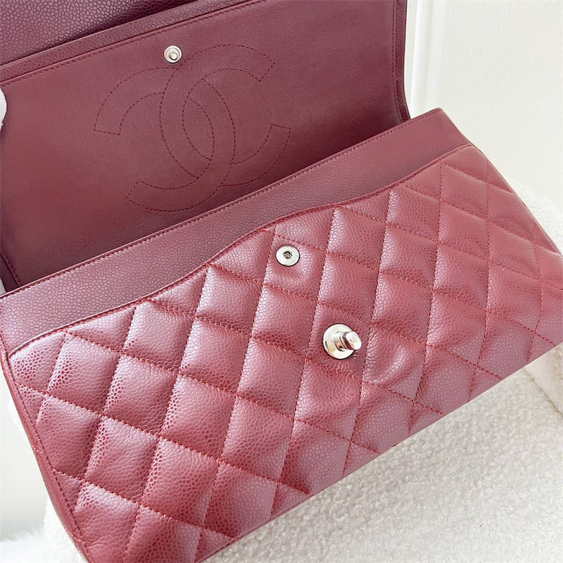 Chanel Jumbo CF Double Flap in Dark Red Caviar SHW