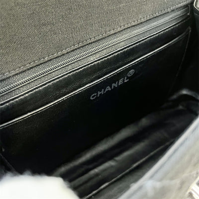 Chanel Vintage Kelly Top Handle Bag in Black Jersey SHW