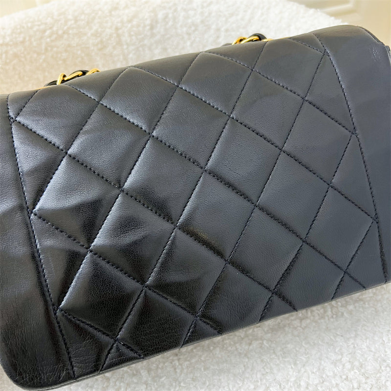 Chanel Small 22cm Diana Flap in Black Lambskin and 24K GHW