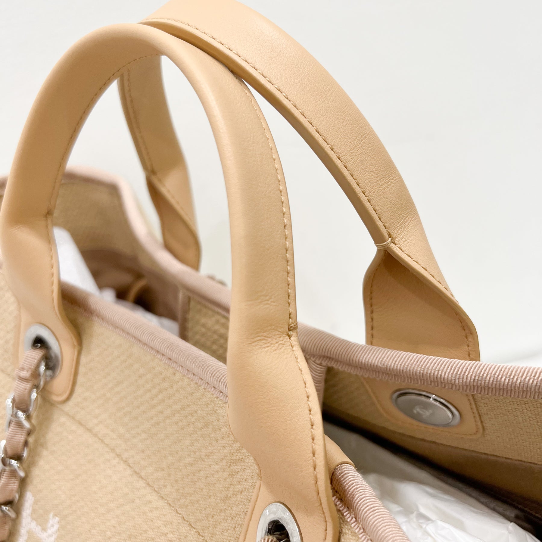 Chanel Large Deauville Tote in 22C Beige Fabric SHW – Brands Lover