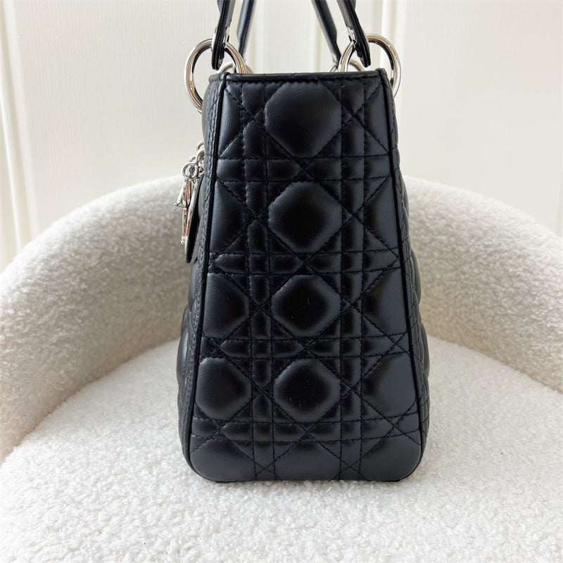 Dior Medium Lady Dior in Black Lambskin and SHW