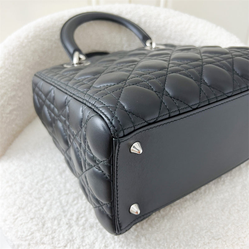 Dior Medium Lady Dior in Black Lambskin and SHW