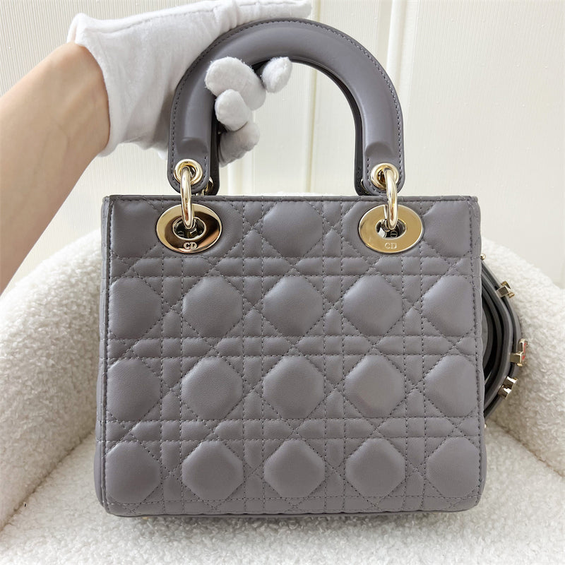 Dior Small Lady Dior ABCDior in Grey Lambskin LGHW