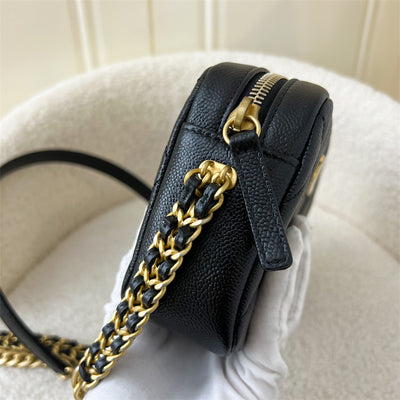 Chanel 22P Melody Chain Mini Camera Bag in Black Caviar AGHW