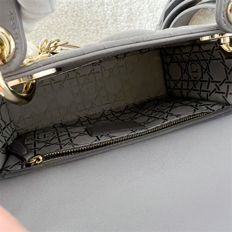 Dior Small Lady Dior ABCDior in Grey Lambskin LGHW