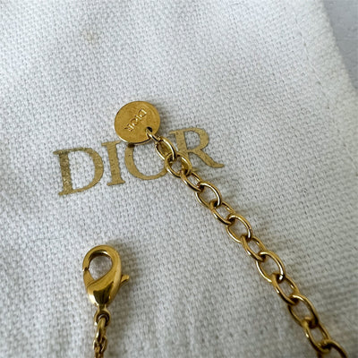 Dior Crystals Studded Lion Necklace in Rose Gold Hardware