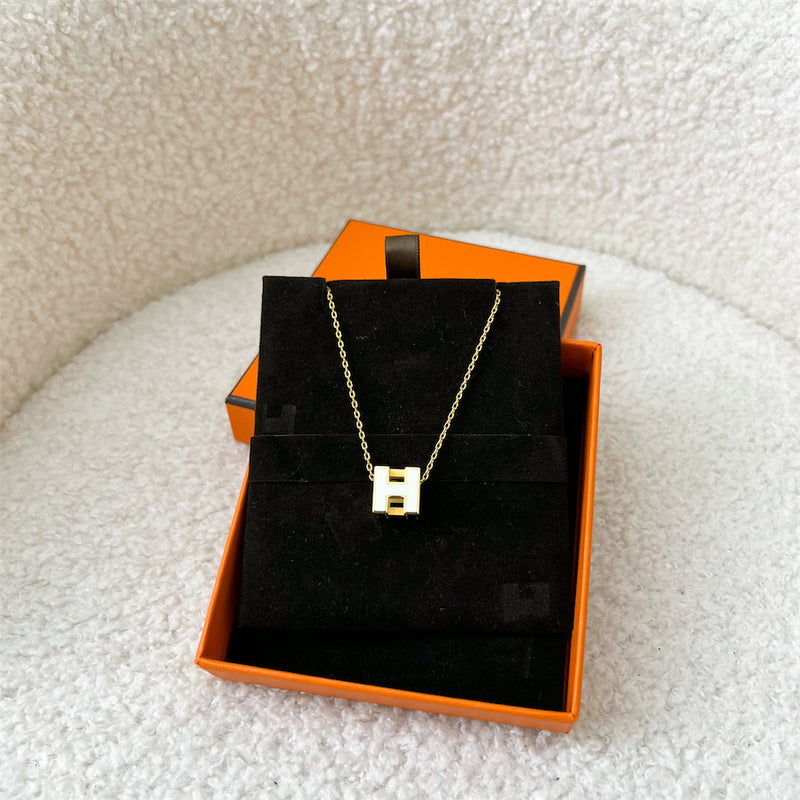 Hermes Cage D’H Necklace in Blanc with PHW