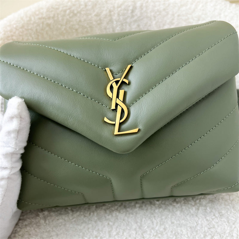 Saint Laurent YSL Toy Loulou in Light Sage Green Calfskin AGHW