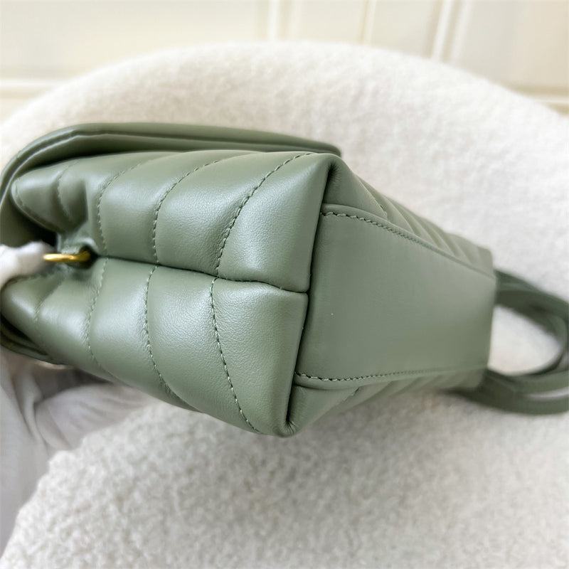 Saint Laurent YSL Toy Loulou in Light Sage Green Calfskin AGHW