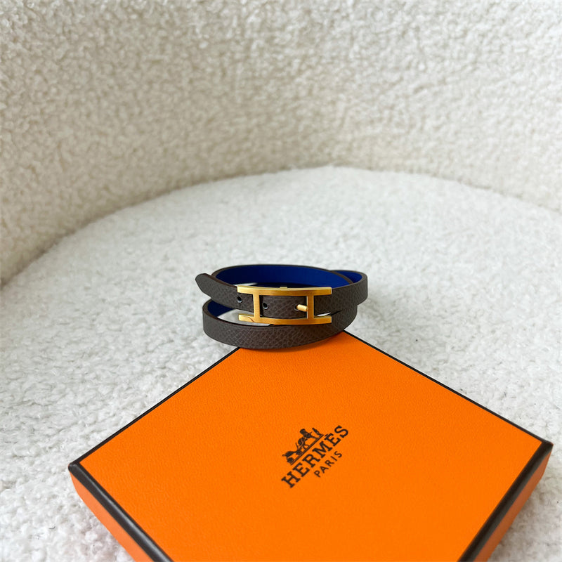 Hermes Behapi Double Tour Bracelet Matte GHW