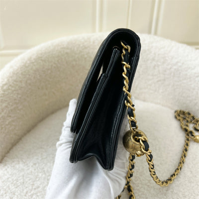 Chanel Pearl Crush Wallet on Chain WOC in Black Lambskin AGHW