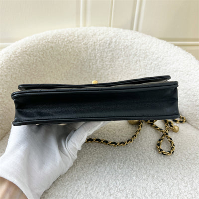 Chanel Pearl Crush Wallet on Chain WOC in Black Lambskin AGHW