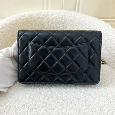 Chanel Pearl Crush Wallet on Chain WOC in Black Lambskin AGHW